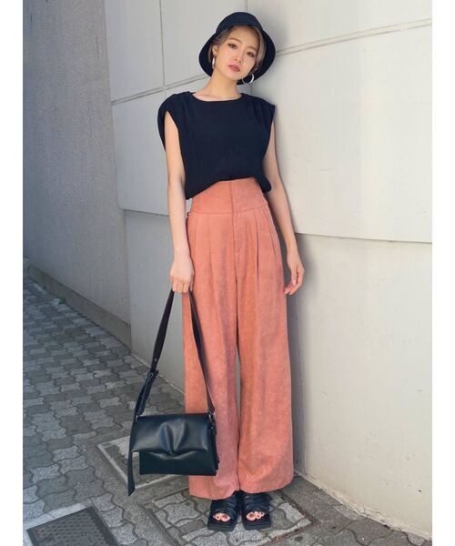 EMODA（エモダ）の「ハイウエストワイドパンツ（その他パンツ・レディース・グレー/ブラック/ピンク/その他・SMALL/MEDIUM）」の17枚目の写真