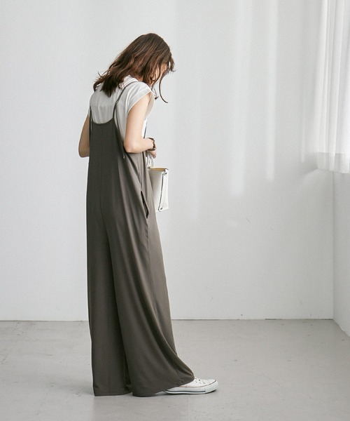 Fashion Letter（ファッションレター）の「ストレッチキャミワイドサロペット（サロペット/オーバーオール・レディース・グレイッシュベージュ/モカ/チャコールグレー/ブラック・M）」の21枚目の写真