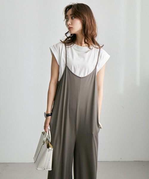 Fashion Letter（ファッションレター）の「ストレッチキャミワイドサロペット（サロペット/オーバーオール・レディース・グレイッシュベージュ/モカ/チャコールグレー/ブラック・M）」の17枚目の写真