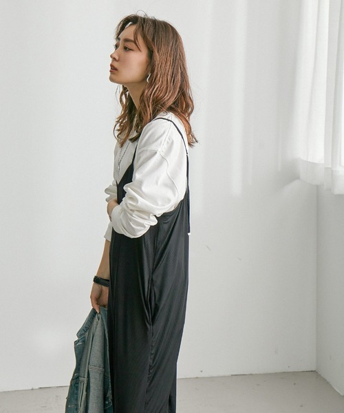 Fashion Letter（ファッションレター）の「ストレッチキャミワイドサロペット（サロペット/オーバーオール・レディース・グレイッシュベージュ/モカ/チャコールグレー/ブラック・M）」の15枚目の写真