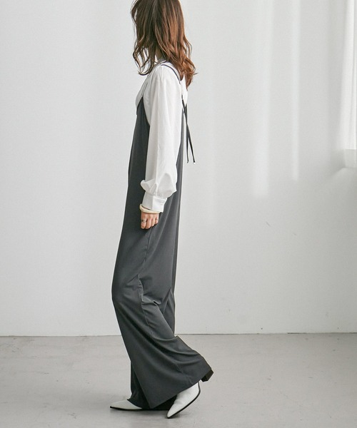 Fashion Letter（ファッションレター）の「ストレッチキャミワイドサロペット（サロペット/オーバーオール・レディース・グレイッシュベージュ/モカ/チャコールグレー/ブラック・M）」の22枚目の写真