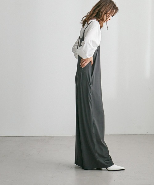 Fashion Letter（ファッションレター）の「ストレッチキャミワイドサロペット（サロペット/オーバーオール・レディース・グレイッシュベージュ/モカ/チャコールグレー/ブラック・M）」の18枚目の写真