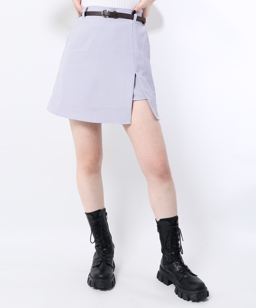 WC(ダブル シー)の「ミニギンガムスリットスカパン(スカート・レディース・ブラック/ブラウン/ライトパープル・FREE)」の3枚目の写真