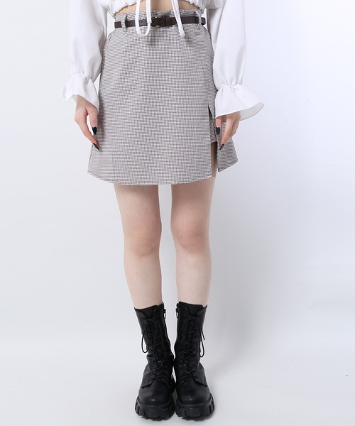 WC(ダブル シー)の「ミニギンガムスリットスカパン(スカート・レディース・ブラック/ブラウン/ライトパープル・FREE)」の14枚目の写真