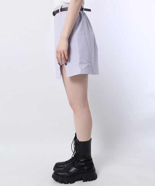 WC(ダブル シー)の「ミニギンガムスリットスカパン(スカート・レディース・ブラック/ブラウン/ライトパープル・FREE)」の11枚目の写真