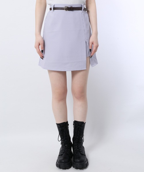 WC(ダブル シー)の「ミニギンガムスリットスカパン(スカート・レディース・ブラック/ブラウン/ライトパープル・FREE)」の20枚目の写真
