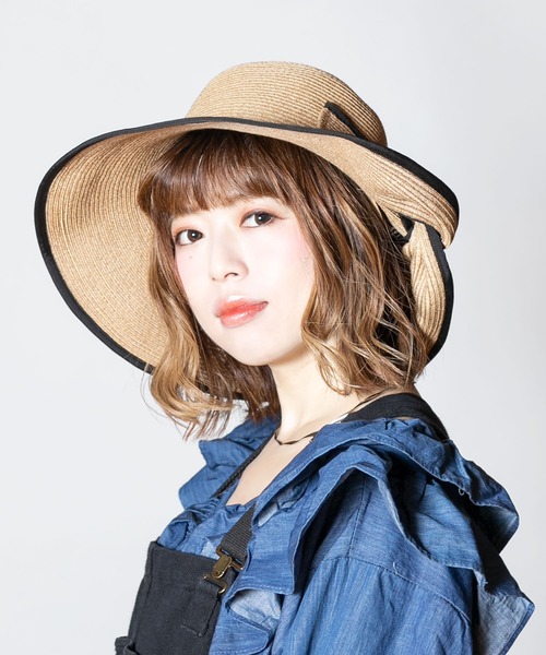 【 CA4LA 】カシラ 麦わら帽子　LOUISE　ブラック　女優ハット CA4LA（カシラ）の「LOUISE（ハット）」 - WEAR