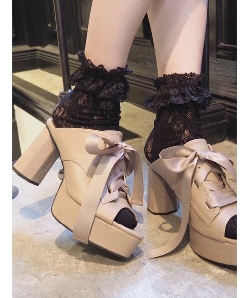 EATME（イートミー）の「レースアップサンダル（サンダル・レディース・ブラック/モカ・S/M/L）」の2枚目の写真