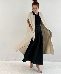 M y u | ポケットパール付シャツ風トレンチロングジレ(その他アウター)