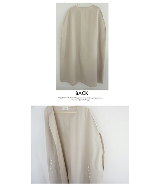 M y u（ミュー）の「ポケットパール付シャツ風トレンチロングジレ（その他アウター・レディース・ベージュ/ナチュラル・FREE）」の5枚目の写真