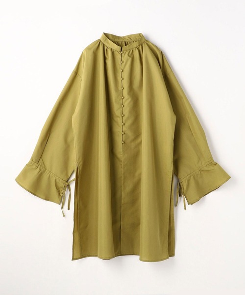 179/WG（イチナナキュウダブルジー）の「キャンディスリーブチュニックシャツ（シャツワンピース・レディース・ブラック/カーキ/オフホワイト・MEDIUM）」の5枚目の写真