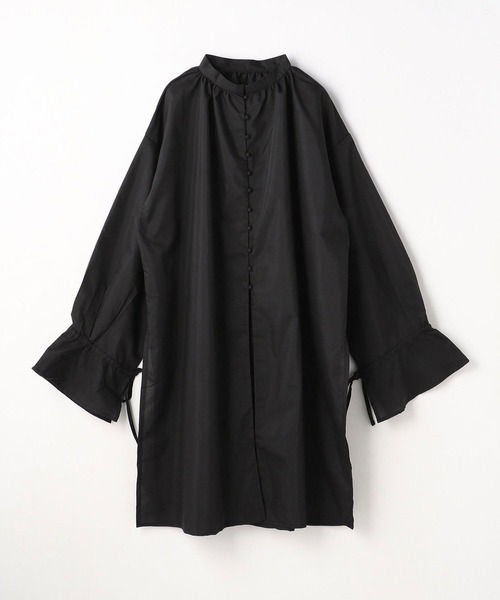 179/WG（イチナナキュウダブルジー）の「キャンディスリーブチュニックシャツ（シャツワンピース・レディース・ブラック/カーキ/オフホワイト・MEDIUM）」の6枚目の写真