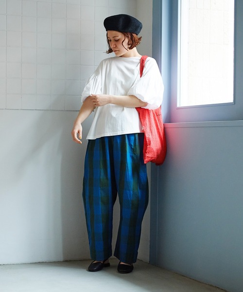 bulle de savon（ビュルデサボン）の「over dye pajama パンツ（その他パンツ・レディース・ネイビー/カーキ/サックスブルー/ピンク・FREE）」の21枚目の写真