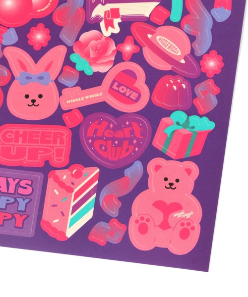 WIGGLE WIGGLE（ウィグルウィグル）の「WIGGLE WIGGLE／リムーバブルステッカー Pink Holic 2951368（ステーショナリー・レディース・パープル・0）」の2枚目の写真