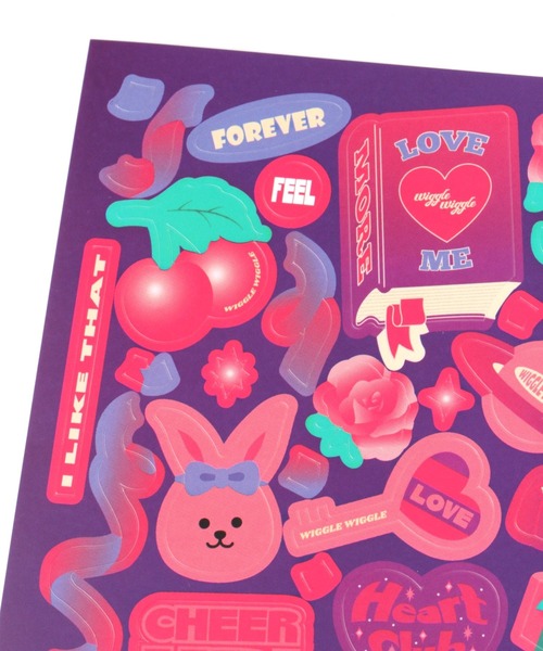 WIGGLE WIGGLE（ウィグルウィグル）の「WIGGLE WIGGLE／リムーバブルステッカー Pink Holic 2951368（ステーショナリー・レディース・パープル・0）」の3枚目の写真