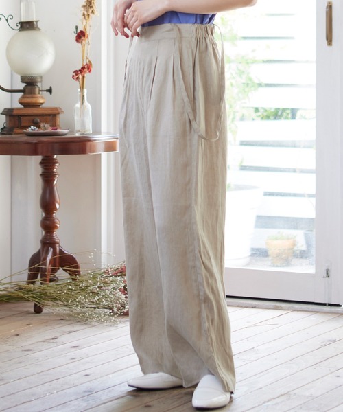 MATCH&more（マッチアンドモア）の「３ＷＡＹタックストレートパンツ（その他パンツ・レディース・チャコールグレー/ベージュ/ブラウン・FREE）」の4枚目の写真