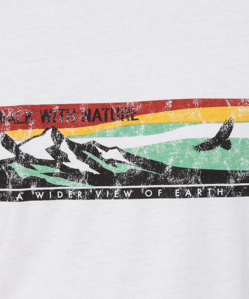 Mac-House(マックハウス)の「T-GRAPHICS ティーグラフィックス アウトドアプリント半袖Tシャツ(Tシャツ/カットソー・メンズ・ホワイト/グレー/カーキ/ブルー/ホワイト×ホワイト・S/M/L/XL)」の21枚目の写真