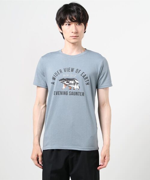 Mac-House(マックハウス)の「T-GRAPHICS ティーグラフィックス アウトドアプリント半袖Tシャツ(Tシャツ/カットソー・メンズ・ホワイト/グレー/カーキ/ブルー/ホワイト×ホワイト・S/M/L/XL)」の17枚目の写真