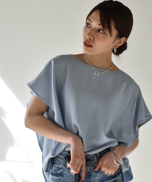 Cheri（シェリ）の「ラッフルブラウス（シャツ/ブラウス・レディース・ホワイト/ブラック/ブルー/ピンク・FREE）」の3枚目の写真