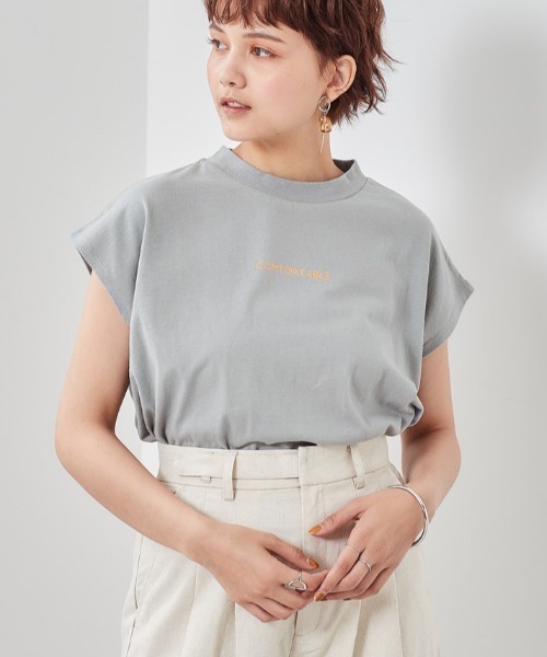 cepo（セポ）の「ロゴフレンチスリーブＴｅｅ（Tシャツ/カットソー・レディース・オフホワイト/キャメル/ブラック/グレー・M）」の4枚目の写真