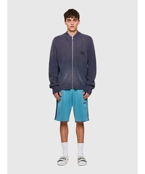 DIESEL（ディーゼル）の「メンズ ニット カーディガン ジップ ラベル（カーディガン/ボレロ・メンズ・グリーン/ブルー・MEDIUM/SMALL/LARGE/X-LARGE/X-SMALL/XX-LARGE）」の4枚目の写真