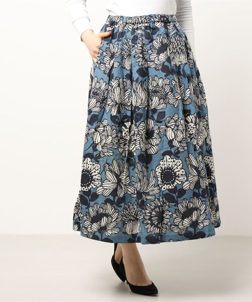 D*g*y（ディージーワイ）の「∴【 D*g*y / ディージーワイ 】大花柄 ボタニカル レトロ ロングスカート D5853（スカート・レディース・グレー/ブルー/レッド・M）」の17枚目の写真