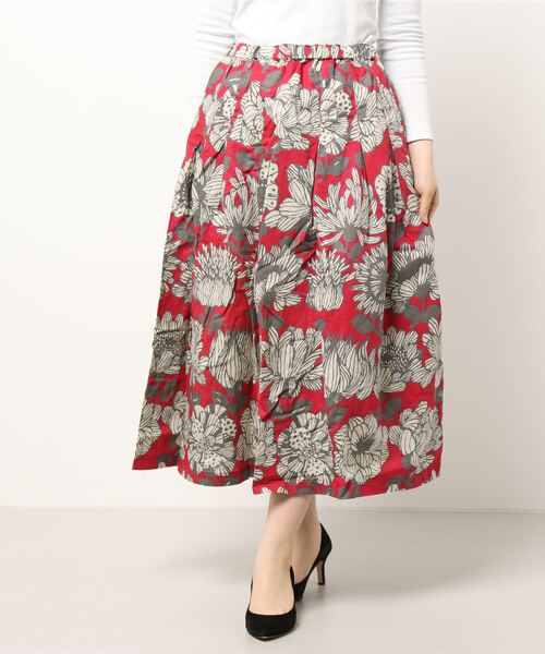 D*g*y（ディージーワイ）の「∴【 D*g*y / ディージーワイ 】大花柄 ボタニカル レトロ ロングスカート D5853（スカート・レディース・グレー/ブルー/レッド・M）」の18枚目の写真