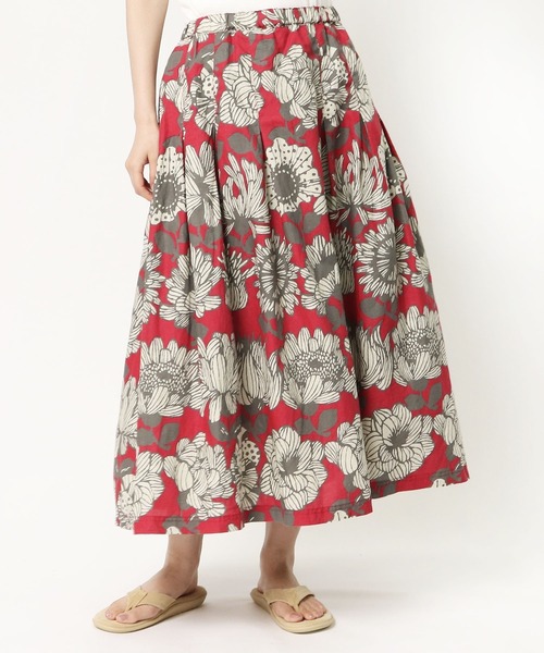 D*g*y（ディージーワイ）の「∴【 D*g*y / ディージーワイ 】大花柄 ボタニカル レトロ ロングスカート D5853（スカート・レディース・グレー/ブルー/レッド・M）」の6枚目の写真