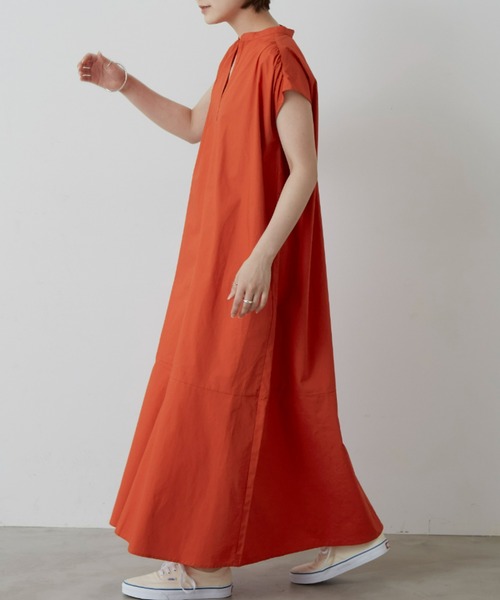 Auntie Rosa Holiday（アンティローザホリデー）の「タイプライター切替フレアワンピース（ワンピース・レディース・ブラック/ベージュ/オレンジ・FREE）」の13枚目の写真