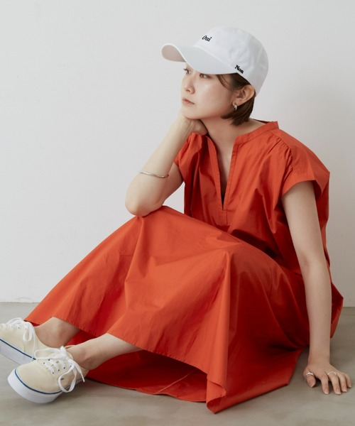 Auntie Rosa Holiday（アンティローザホリデー）の「タイプライター切替フレアワンピース（ワンピース・レディース・ブラック/ベージュ/オレンジ・FREE）」の9枚目の写真