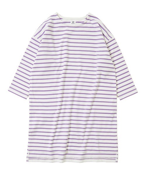 devirock（デビロック）の「ゆるっとボーダー長袖ワンピース（ワンピース・キッズ・ブラック/サックスブルー/ラベンダー/チャコール/ダークベージュ・110cm/100cm/120cm/130cm/140cm/150cm/160cm）」の14枚目の写真