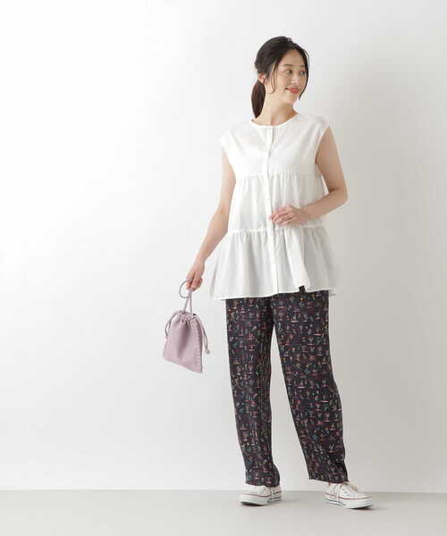 NATURAL BEAUTY BASIC（ナチュラルビューティーベーシック）の「リバティプリント　パンツ（その他パンツ・レディース・ブルー系その他6/グリーン系その他3・MEDIUM）」の12枚目の写真