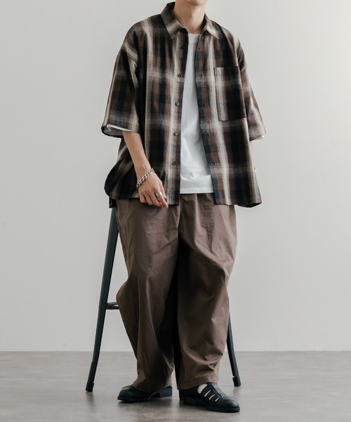 epnok（エプノック）の「サイドスリットオンブレチェックシャツ（シャツ/ブラウス・メンズ・ダークブラウン/ベージュ・SMALL/LARGE/MEDIUM）」の18枚目の写真
