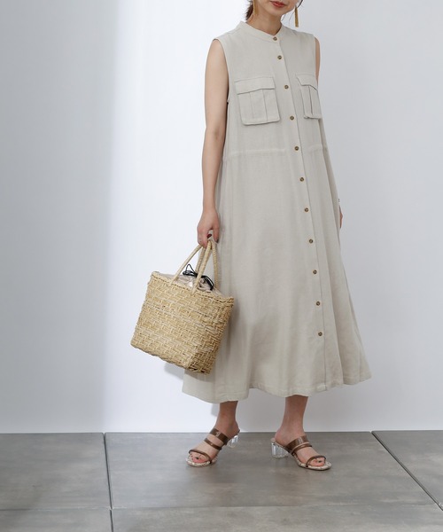 セール 麻混ドロストフレンチスリーブワンピース ワンピース Colony 2139 コロニートゥーワンスリーナイン のファッション通販 Zozotown