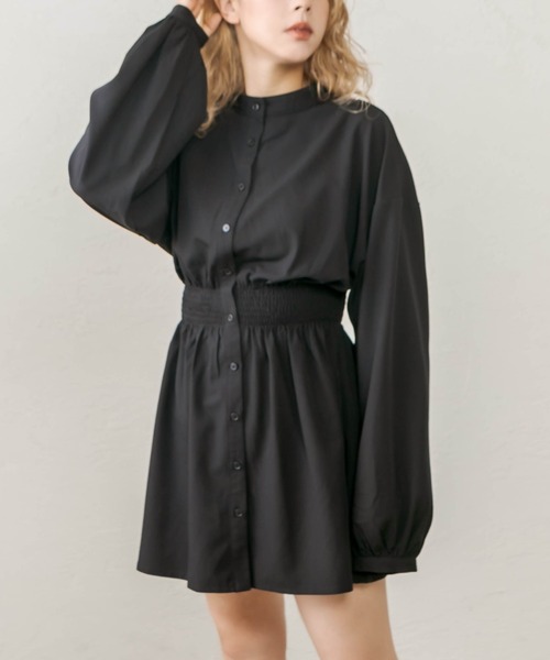 RASVOA（ラスボア）の「ウエストシャーリングワンピース（ワンピース・レディース・ブラック/グレー・FREE）」の2枚目の写真