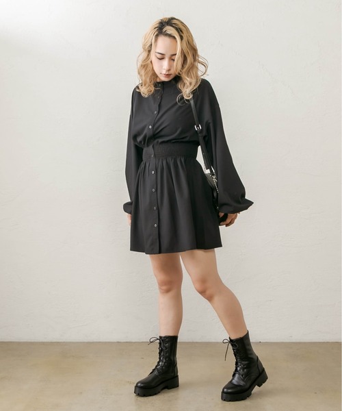 RASVOA（ラスボア）の「ウエストシャーリングワンピース（ワンピース・レディース・ブラック/グレー・FREE）」の10枚目の写真