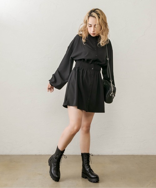 RASVOA（ラスボア）の「ウエストシャーリングワンピース（ワンピース・レディース・ブラック/グレー・FREE）」の9枚目の写真