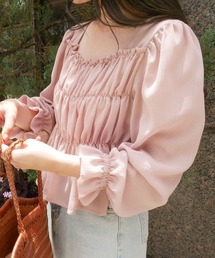 【Bab×KANAMI】Shirring Blouse