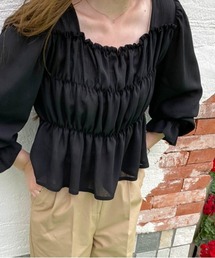 【Bab×KANAMI】Shirring Blouse