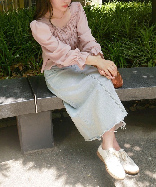 Bab（バブ）の「【Bab×KANAMI】Shirring Blouse（シャツ/ブラウス・レディース・ブラック/ピンク/アイボリー・38）」の11枚目の写真