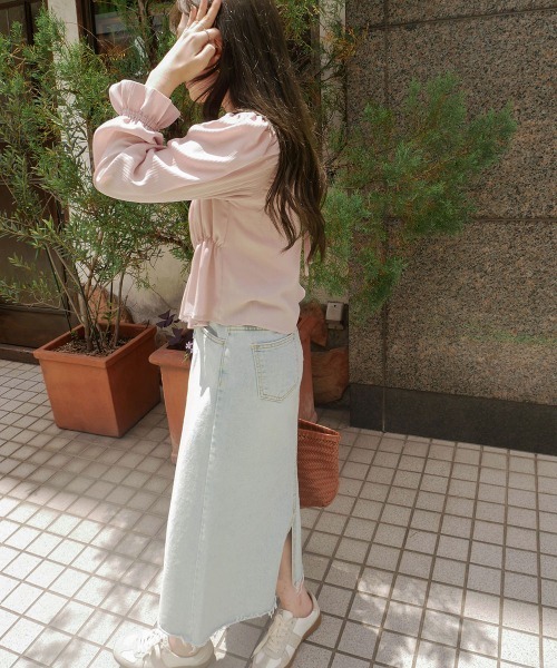 Bab（バブ）の「【Bab×KANAMI】Shirring Blouse（シャツ/ブラウス・レディース・ブラック/ピンク/アイボリー・38）」の17枚目の写真