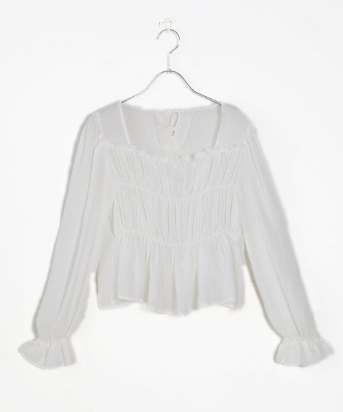 Bab（バブ）の「【Bab×KANAMI】Shirring Blouse（シャツ/ブラウス・レディース・ブラック/ピンク/アイボリー・38）」の8枚目の写真