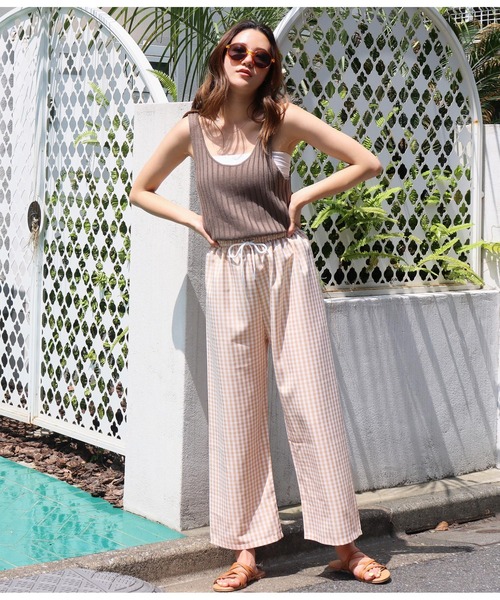 anap mimpi（アナップミンピ）の「ギンガムチェックリラックスパンツ（スラックス・レディース・ブラック/パープル/オレンジ・FREE）」の16枚目の写真