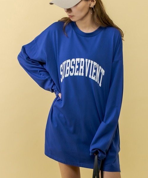 RASVOA（ラスボア）の「ＳＵＢＳＥＲＶＩＥＮＴビッグロンＴ（Tシャツ/カットソー・レディース・グリーン/ブルー/ブラック/オフホワイト・FREE）」の4枚目の写真