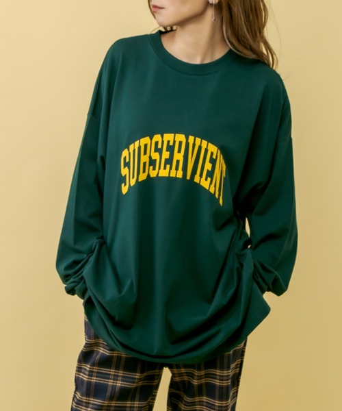 RASVOA（ラスボア）の「ＳＵＢＳＥＲＶＩＥＮＴビッグロンＴ（Tシャツ/カットソー・レディース・グリーン/ブルー/ブラック/オフホワイト・FREE）」の3枚目の写真