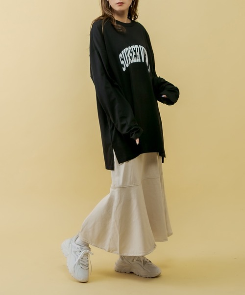 RASVOA（ラスボア）の「ＳＵＢＳＥＲＶＩＥＮＴビッグロンＴ（Tシャツ/カットソー・レディース・グリーン/ブルー/ブラック/オフホワイト・FREE）」の5枚目の写真