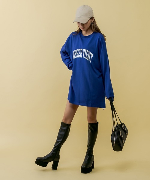 RASVOA（ラスボア）の「ＳＵＢＳＥＲＶＩＥＮＴビッグロンＴ（Tシャツ/カットソー・レディース・グリーン/ブルー/ブラック/オフホワイト・FREE）」の18枚目の写真