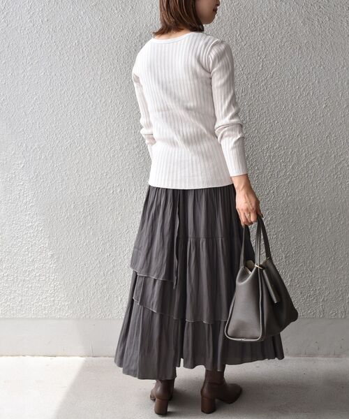 SHIPS(シップス)の「〈手洗い可能〉スイスオーガニックカーディガントップス◇(カーディガン/ボレロ・レディース・ライトブルー/ブラック/ブラウン/オフホワイト/ダークグレー・ONE SIZE)」の8枚目の写真