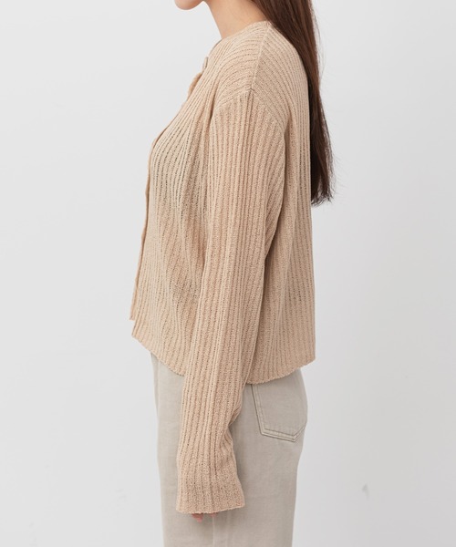 UNE MANSION（ユヌマンション）の「シンプルリブカーディガン（カーディガン/ボレロ・レディース・ブラック/ベージュ/ブラウン/ブルー/黄緑系・FREE）」の15枚目の写真