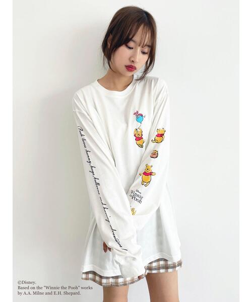 Honey Salon（ハニーサロン）の「Winnie the Pooh/プリントロングTシャツ（Tシャツ/カットソー・レディース・オフホワイト・FREE）」の7枚目の写真